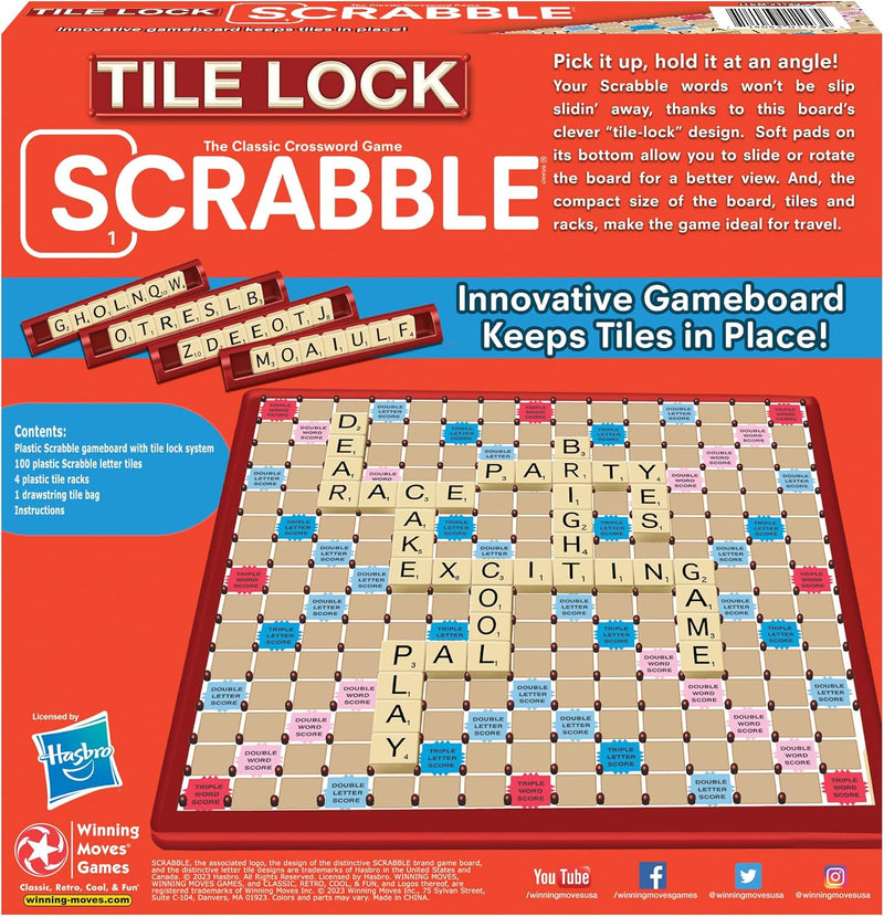 Load image into Gallery viewer, Tile Lock Scrabble by Winning Moves Games USA, Innovative Gameboard &quot;Locks&quot; Tiles In Place, for 2 to 4 Players, Ages 8 and Up
