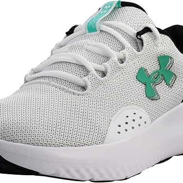 Under Armour Men's Charged Surge 4 Sneaker (White/Black/Green Mode) Size 10 1/2