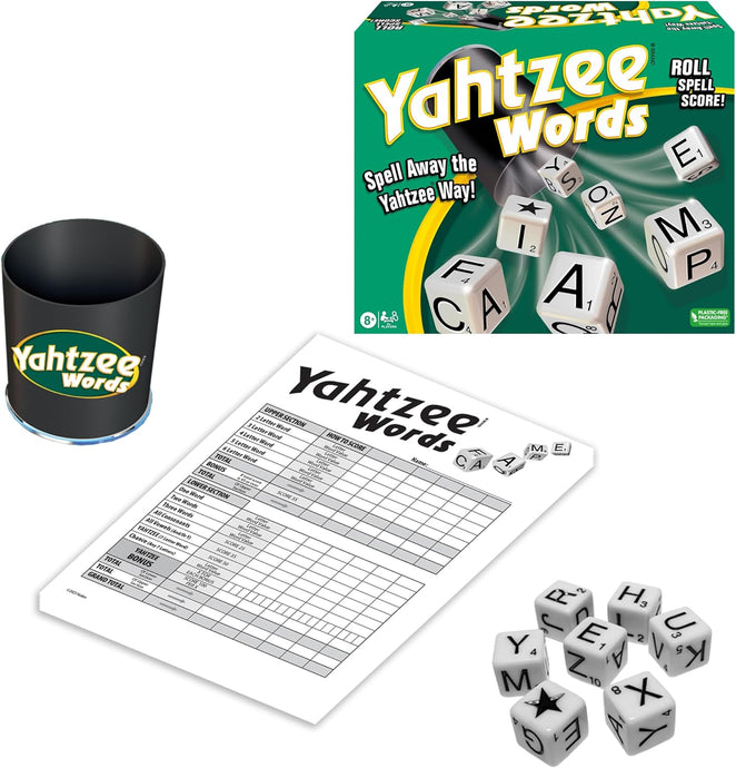 Winning Moves Games Yahtzee Words USA, Family Word Game Version of Yahtzee for 2 or More Players, Ages 8+