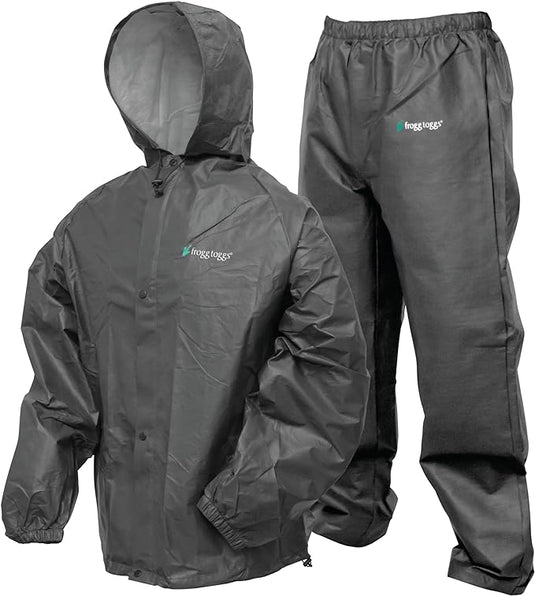 FROGG TOGGS Men's Pro Lite Rain Suit, Waterproof, Breathable, Dependable Wet Weather Protection SM/MD CARBON