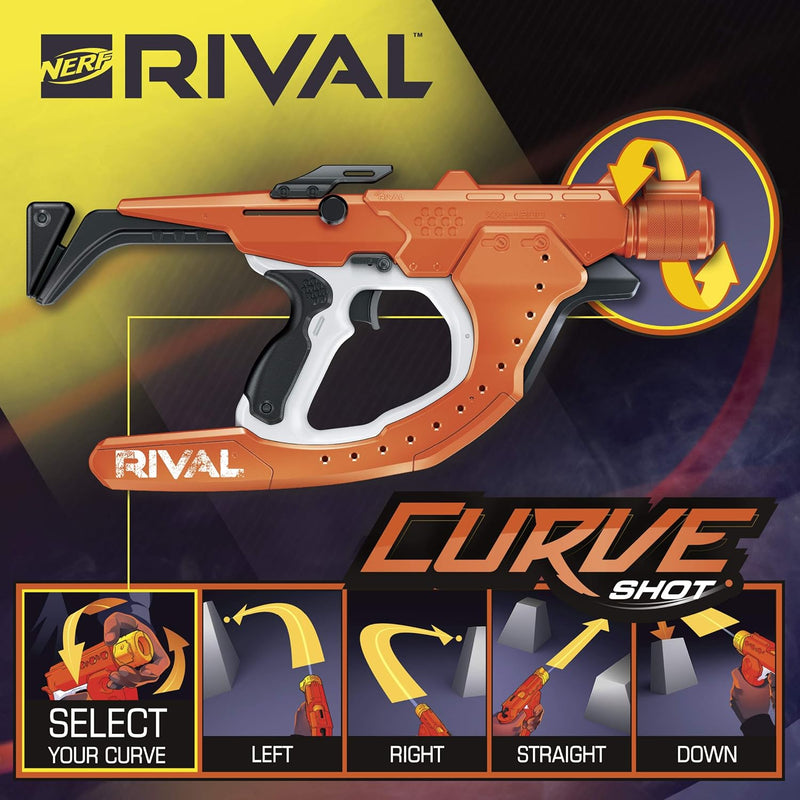 Load image into Gallery viewer, NERF Rival Curve Shot Sideswipe XXI-1200 Blaster Fire Rounds to Curve Left, Right, Downward or Fire Straight 12 Rival Rounds
