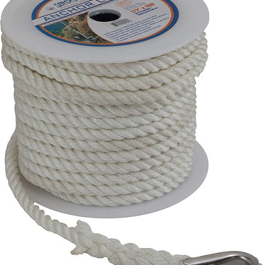 Sea-Dog Twisted Nylon Anchor Line with Thimble, 3/8" x 60'