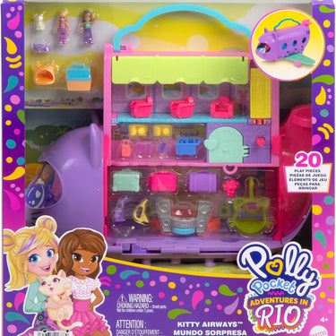 Polly Pocket Kitty Airways Playset With 2 Micro Dolls And Pet