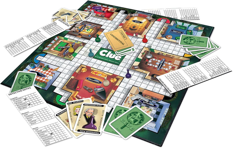 Load image into Gallery viewer, Winning Moves Games Clue Classic with 1949 Card Artwork &amp; Suspects USA, Original Whodunnit Murder Mystery Game with Metal Weapons for 3to 6 Players, Ages 8 and up
