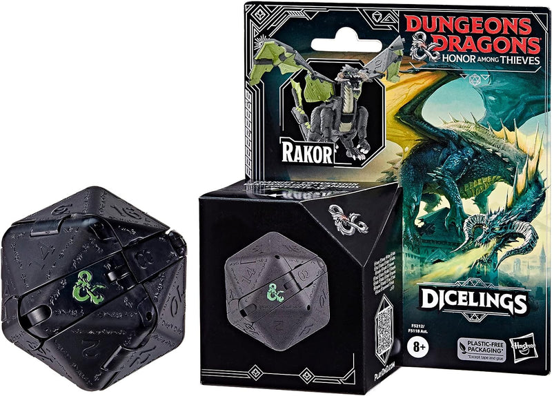 Load image into Gallery viewer, DUNGEONS &amp; DRAGONS Honor Among Thieves D&amp;D Dicelings Black Dragon Rakor Collectible D&amp;D Monster Dice Converting Giant d20 Action Figures Role Playing Dice
