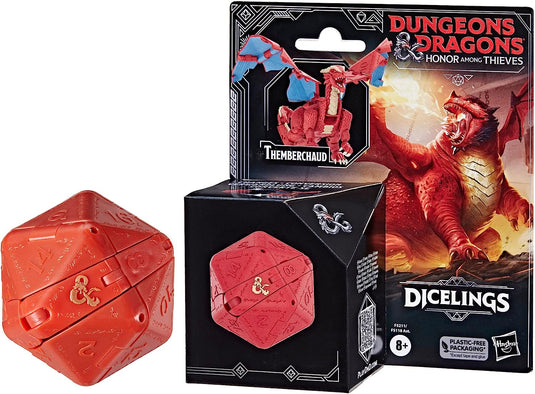 Dungeons & Dragons Honor Among Thieves D&D Dicelings Red Dragon Themberchaud Collectible, Monster Dice Converting Giant d20 Action Figures Role Playing Dice