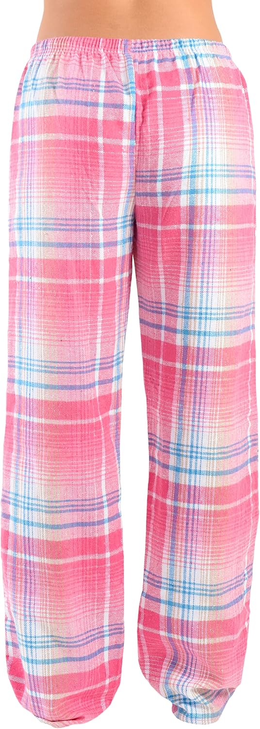 Load image into Gallery viewer, Carnival Intimates Women&#39;s 2 Pack Flannel Lounge Pajama Sleep Pants, Pink/Red Plaid
