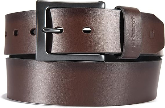 Carhartt Men's 46 Rugged Burnshed Leather Box Belt - Brown