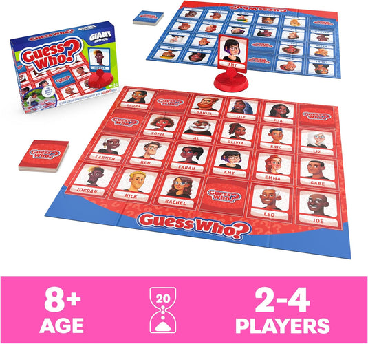 Spin Master Games, Guess Who? Giant Edition, Family Game for Indoor & Outdoor Fun with Big Oversized Board, for Family and Kids, 2-4 Players, Ages 6 & Up