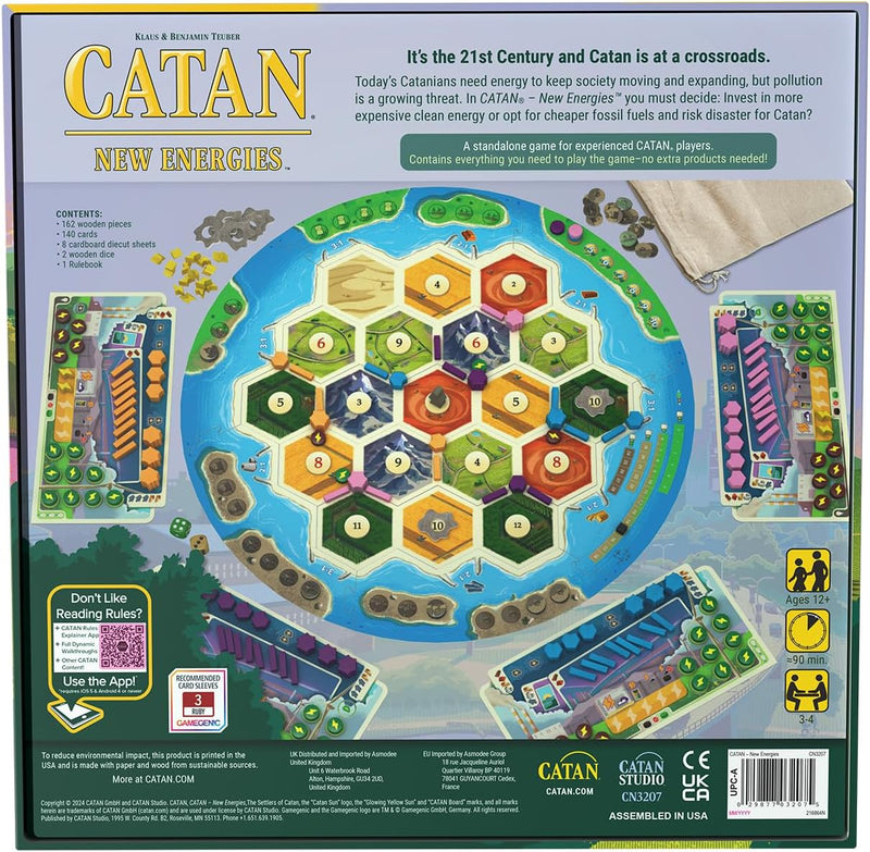 Load image into Gallery viewer, CATAN New Energies Board Game - Sustainable Resources &amp; Strategy, Classic Gameplay with a Modern Twist! Family Game for Kids and Adults, Ages 12+, 3-4 Players, 90 Min Playtime, Made by CATAN Studio
