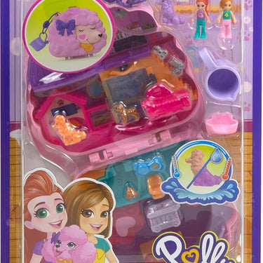 Polly Pocket Dolls And Playset, Animal Toys Groom & Glam Poodle Compact Playset