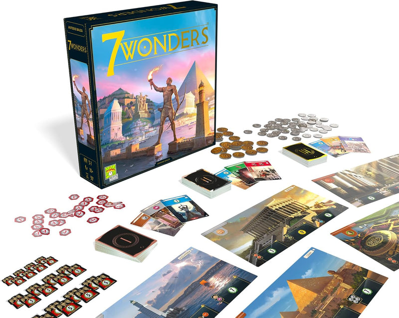 Load image into Gallery viewer, 7 Wonders Board Game BASE GAME (New Edition) for Family | Civilization and Strategy Board Game for Adult Game Night | 3-7 Players | Ages 10+ | Made by Repos Production
