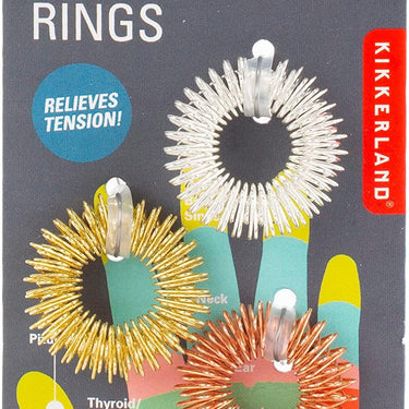 Kikkerland Flexible Sensory Massage Small Acupressure Rings 3 Set