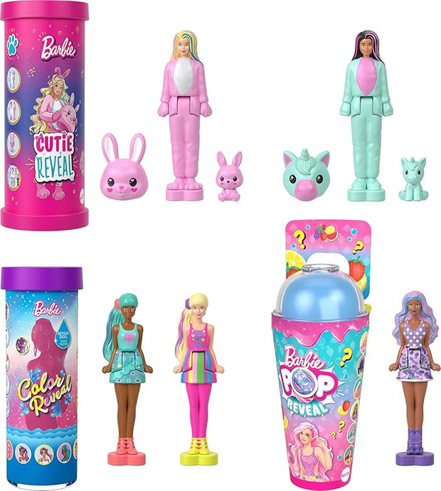 Barbie Mini BarbieLand Reveal Dolls 5-Pack, 1.5-inch with Surprise Unboxing, Different Reveals