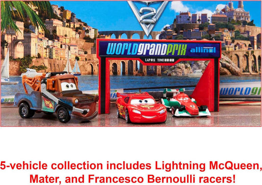 Mattel Disney and Pixar Cars Vehicle Set of 5 Collectible Character Toy Cars