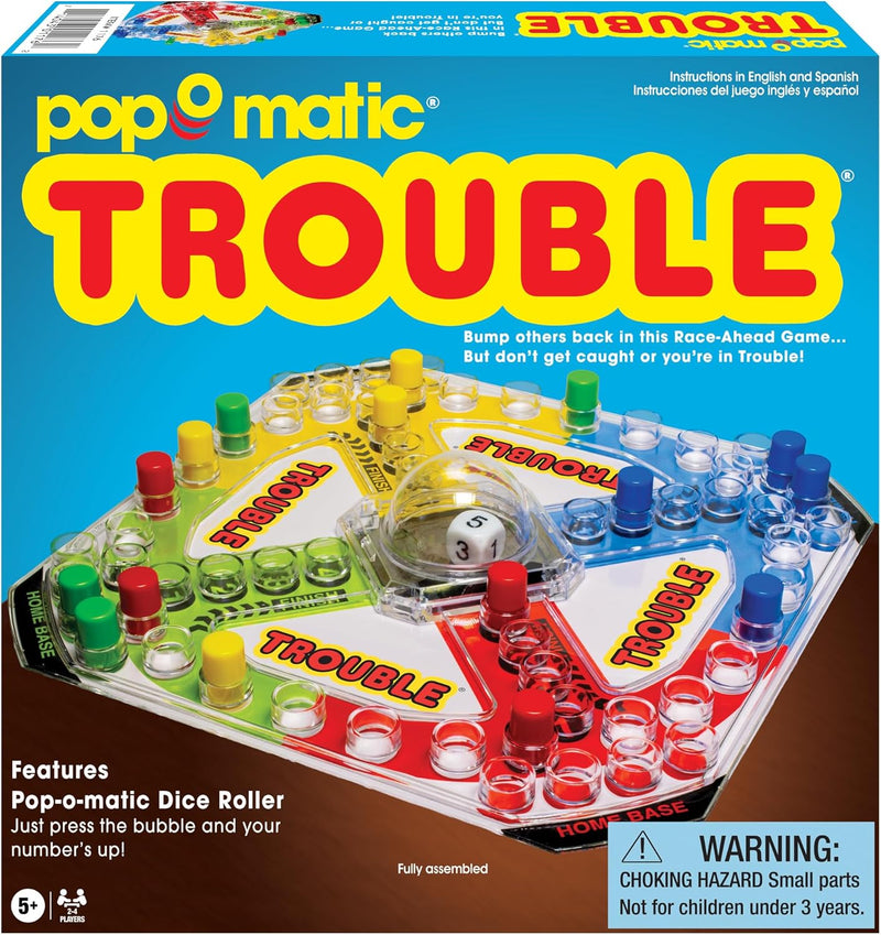 Load image into Gallery viewer, Classic Trouble with Retro Artwork and Pop-o-Matic Popper by Winning Moves Games USA, Designed for Kids, Ages 5+ Perfect For An Indoor Interactive Activity (1176), Extra Wide
