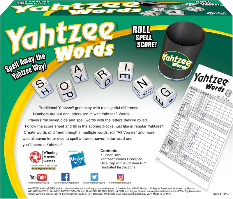 Load image into Gallery viewer, Winning Moves Games Yahtzee Words USA, Family Word Game Version of Yahtzee for 2 or More Players, Ages 8+
