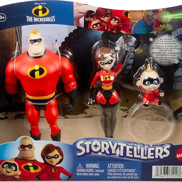 Mattel Disney and Pixar The Incredibles Storyteller Set with 3 Action Figures