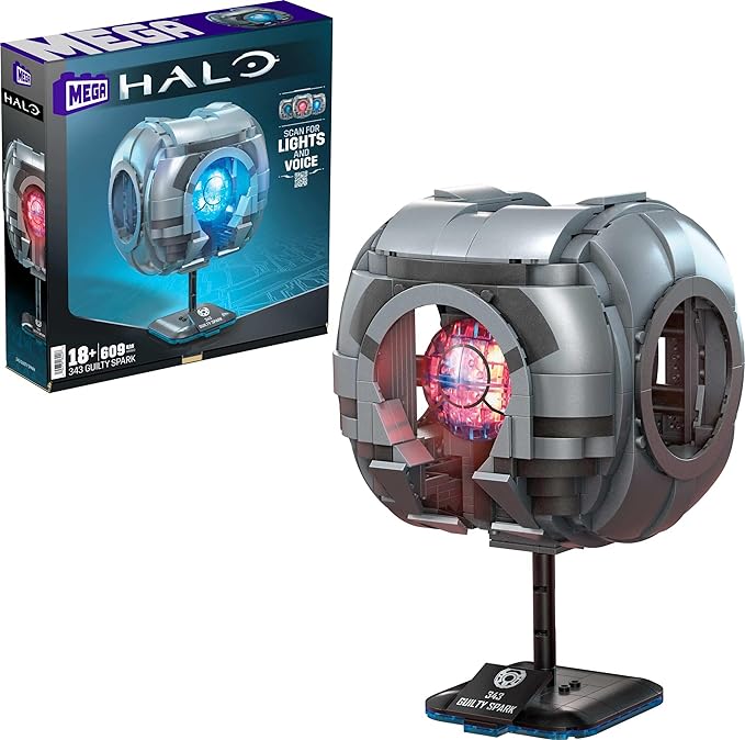 MEGA Halo 343 Guilty Spark Building Toy Kit (609 Pieces) For Collectors