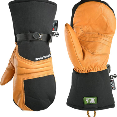 Wells Lamont Waterproof Winter Mittens (Black/Tan) Size L