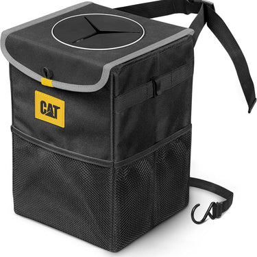 Caterpillar Premium Car Trash Can with Lid Storage