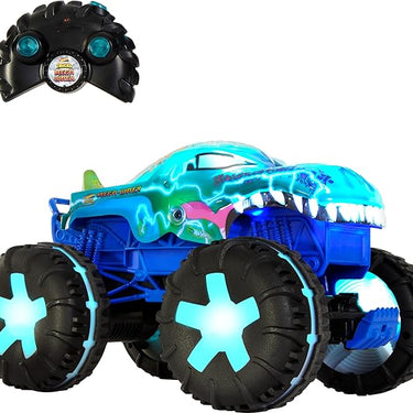 Hot Wheels Monster Trucks 1:15 Scale MEGA-Wrex Alive Remote-Control Vehicle, Battery-Powered RC With Interactive Lights & Sounds