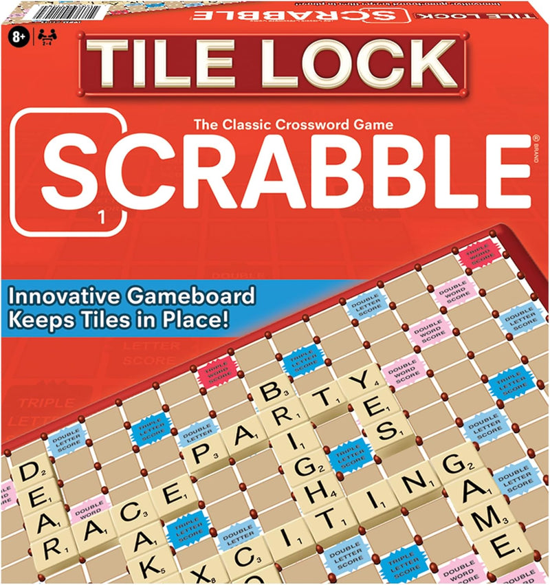 Load image into Gallery viewer, Tile Lock Scrabble by Winning Moves Games USA, Innovative Gameboard &quot;Locks&quot; Tiles In Place, for 2 to 4 Players, Ages 8 and Up
