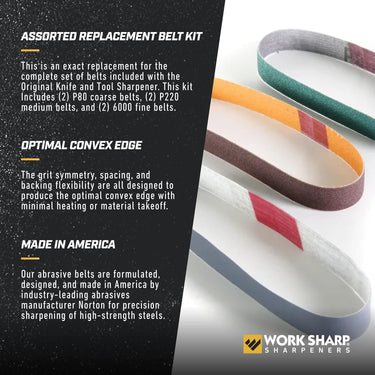 Official Work Sharp Knife & Tool Sharpener Assorted Replacement Belt Kit