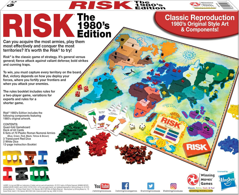 Load image into Gallery viewer, Risk The 1980&#39;s Edition With Original 1980&#39;s Artwork and Components by Winning Moves Games USA, Strategy Board Game of World Domination for 2 to 6 Players, Ages 8+
