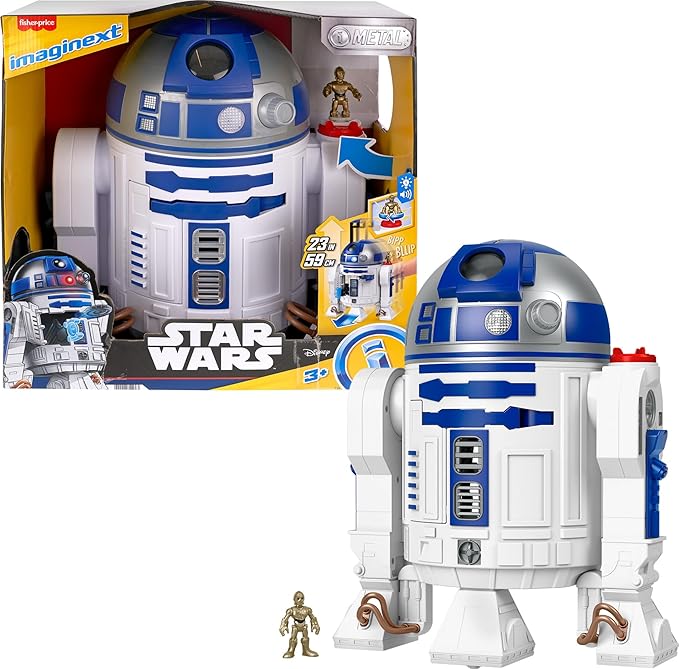Imaginext Star Wars R2-D2 Toy With Lights Sounds & C-3Po Diecast Character Key For Kids