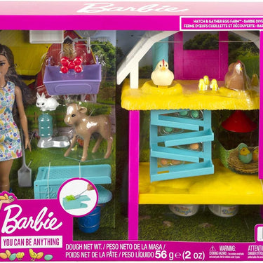 Barbie Doll Playset, Hatch & Gather Egg Farm With Animals, Dough, Kids Toys
