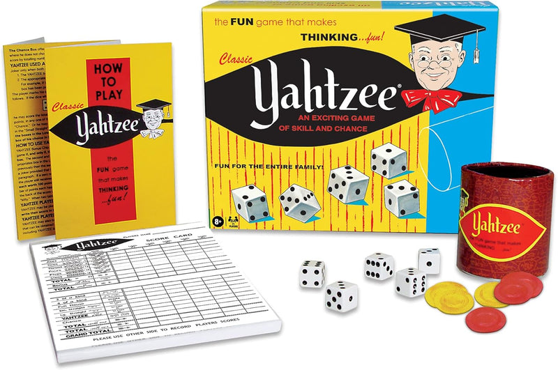 Load image into Gallery viewer, Classic Yahtzee with Retro Artwork, An Exciting Game Of Skill And Chance with Original Components, by Winning Moves Games USA, for Ages 8 and Up, 2 or More Players
