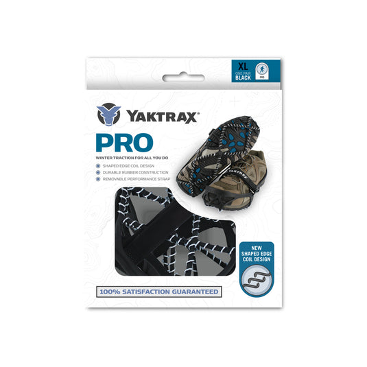 Yaktrax Pro Unisex Rubber/Steel Snow and Ice Traction Black L Waterproof 1 pair Large
