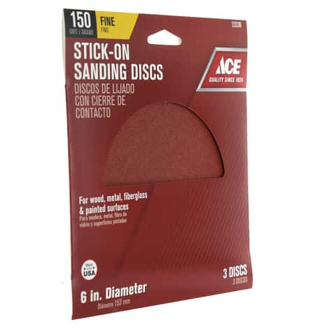 Load image into Gallery viewer, Ace 6 in. Aluminum Oxide Adhesive Sanding Disc 150 Grit Fine 3 pk
