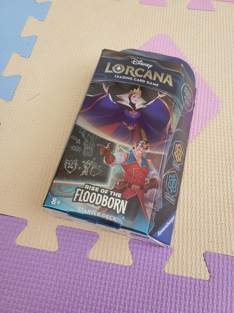 Load image into Gallery viewer, Disney Lorcana Trading Card Game Rise of the Flooborn Amethyst and Steel Starter Deck
