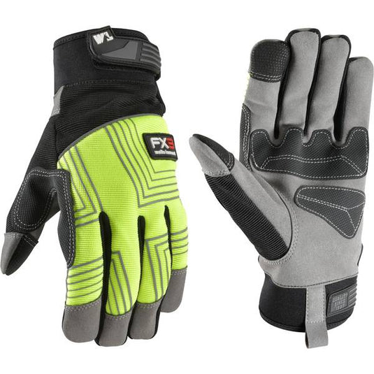 Wells Lamont Men's FX3 Hi Viz Extra Wear Grip Work Gloves XXL