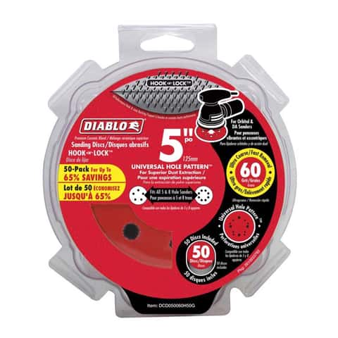 Load image into Gallery viewer, Diablo 5 in. Ceramic Blend Hook and Lock Sanding Disc 60 Grit Coarse 50 pk
