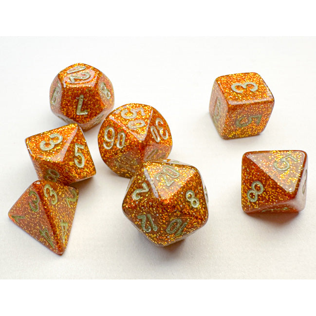 Chessex Manufacturing Mini Glitter Gold & Silver Dice Set - Set of 7