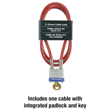 Master Lock 3/16 in. D X 36 in. L Vinyl Coated Steel Locking Cable