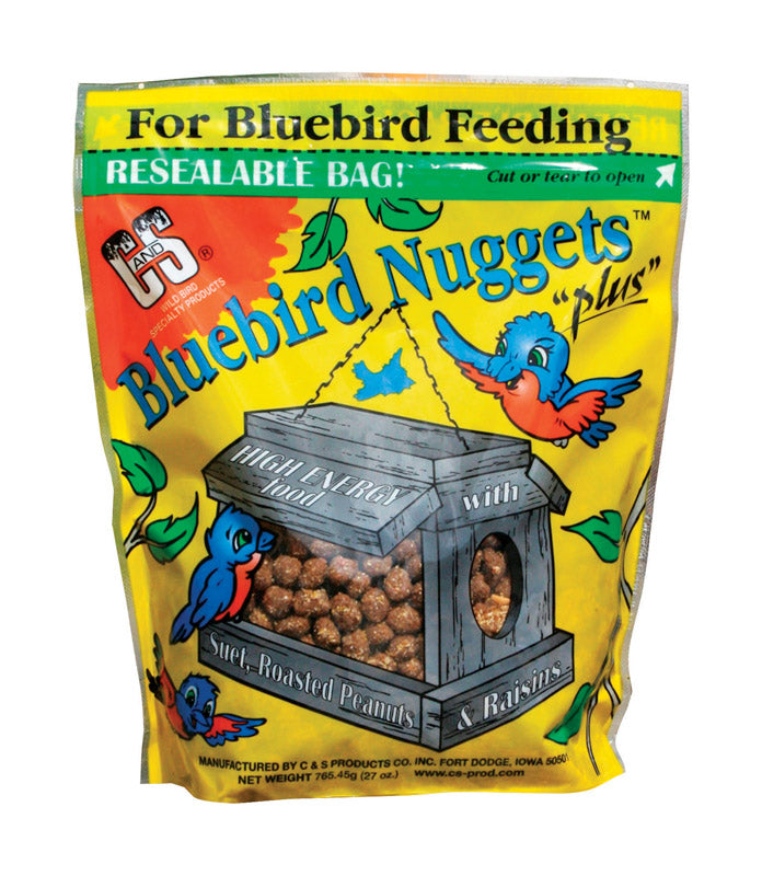 Load image into Gallery viewer, C&amp;S Bluebird Blueberry Suet Nuggets 27 oz
