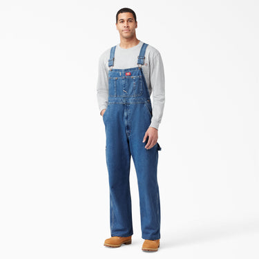 Dickies Stonewashed Indigo Bib Overalls Size 44x32