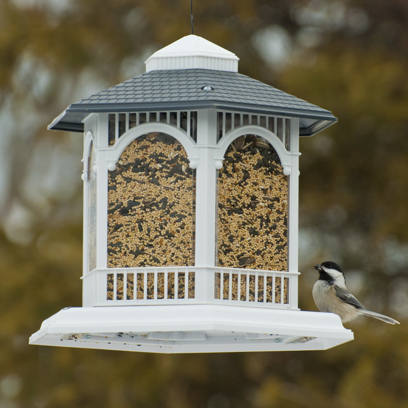 Load image into Gallery viewer, Audubon Wild Bird 10 lb Plastic Deluxe Gazebo Bird Feeder 6 ports
