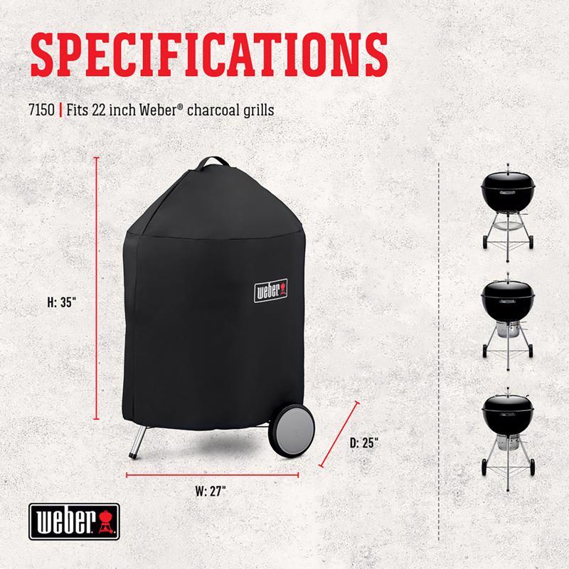 Load image into Gallery viewer, Weber Black Grill Cover For Premium 22 inch Charcoal Grills
