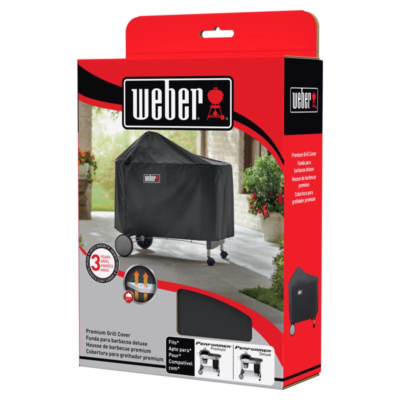 Load image into Gallery viewer, Weber Performer Premium &amp; Deluxe Charcoal Grill Black Grill Cover
