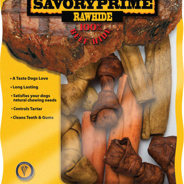 Savory Prime Small Asst Variety Pk All Size Dogs Adult Rawhide Bone Beef Rawhide 1 pk