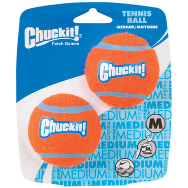 Chuckit! For Dog Blue/Orange Rubber Ball Launcher Tennis Balls Medium 2 pk