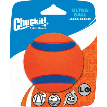 Chuckit! Ultra Ball Blue/Orange Rubber Fetch Ball Dog Toy Large 1 pk