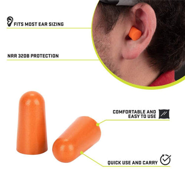 ULTRX Foam Ear Plugs, 50 Pair (Orange)