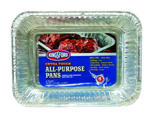 Kingsford Aluminum Grilling Pan 15.75 in. L X 11.25 in. W 4 pk