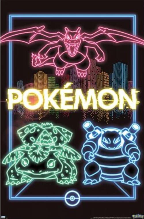 Pokemon - Neon Group Poster